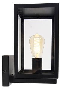 Nowoczesna lampa ścienna zewnętrzna czarna ze szkłem 30 cm - Rotterdam