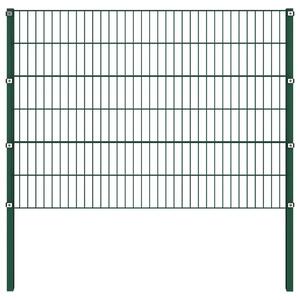 Panel ogrodzeniowy ze słupkami, żelazny, 10,2 x 1,2 m, zielony