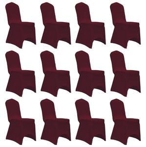 Elastyczne pokrowce na krzesła, burgundowe, 12 szt