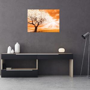 Pomarańczowy obraz drzewa (70x50 cm)
