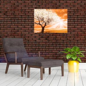 Pomarańczowy obraz drzewa (70x50 cm)