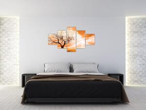 Pomarańczowy obraz drzewa (125x70 cm)