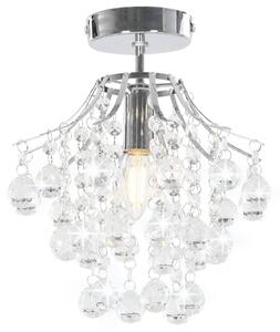 Lampa sufitowa z kryształkami i koralikami, srebrna, E14