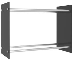 Stojak na drewno opałowe, czarny, 80x35x60 cm, szklany