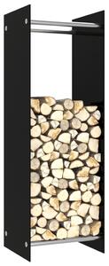 Stojak na drewno opałowe, czarny, 40x35x120 cm, szklany