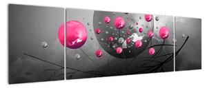 Obraz różowych abstrakcyjnych kul (170x50 cm)