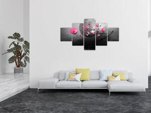 Obraz różowych abstrakcyjnych kul (125x70 cm)