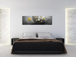 Obraz złotych abstrakcyjnych kul (170x50 cm)