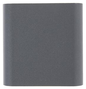 Nowoczesna lampa ścienna ciemnoszara z LED IP54 kwadratowa - Evi