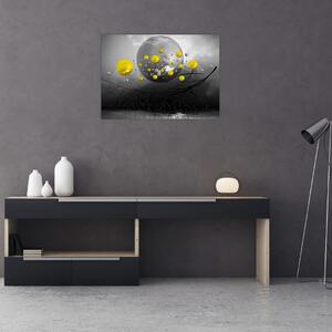 Obraz - żółte abstrakcyjne kule (70x50 cm)