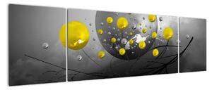 Obraz - żółte abstrakcyjne kule (170x50 cm)