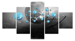 Obraz - jasnoniebieskie abstrakcyjne kule (125x70 cm)