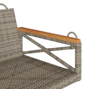 Ławka bujana, szara, 63x62x40 cm, polirattan