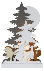 Świąteczna drewniana dekoracja dekoracja LED Star Trading Forest Friends, wys. 44 cm
