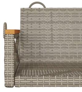Ławka bujana, szara, 63x62x40 cm, polirattan
