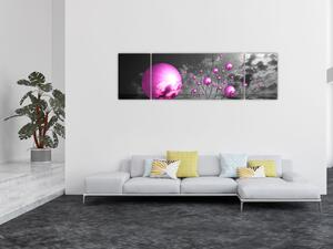 Obraz różowych kul (170x50 cm)