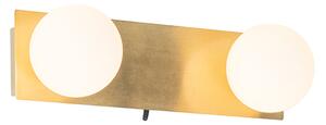 Lampa ścienna złota 28 cm IP44 2-punktowa z włącznikiem - Cederic