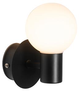 Nowoczesna lampa ścienna czarna IP44 - Cederic Up