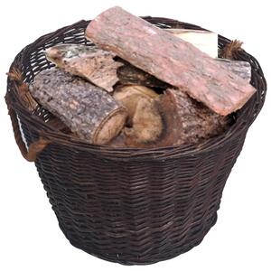 3-cz. zestaw koszyki na drewno, sztaplowane, brązowa wiklina