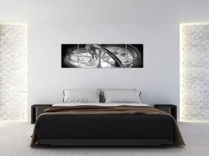 Obraz nowoczesnej szarej abstrakcji (170x50 cm)