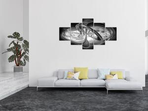 Obraz nowoczesnej szarej abstrakcji (125x70 cm)