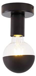 Designerska lampa sufitowa czarna z reflektorem G95 czarnym - Facile