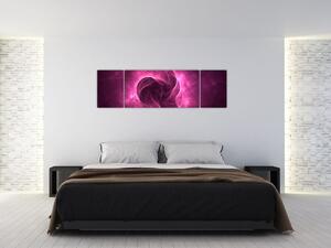 Obraz nowoczesnej różowej abstrakcji (170x50 cm)