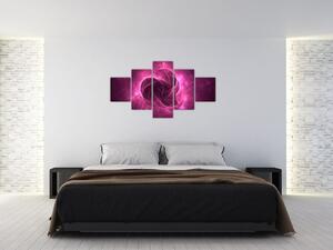 Obraz nowoczesnej różowej abstrakcji (125x70 cm)