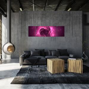 Obraz nowoczesnej różowej abstrakcji (170x50 cm)