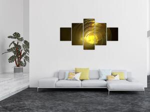 Obraz żółtej abstrakcyjnej spirali (125x70 cm)