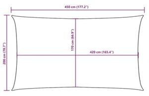 Żagiel ogrodowy, tkanina oxford, prostokątny, 2x4,5 m, antracyt