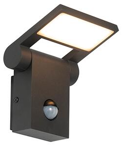 Lampa ścienna zewnętrzna antracytowa z LED IP54 z czujnikiem ruchu - Zane