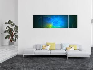 Obraz niebieskiej abstrakcji (170x50 cm)