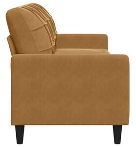Sofa 3-osobowa, brÄ zowa, 210 cm, tapicerowana aksamitem