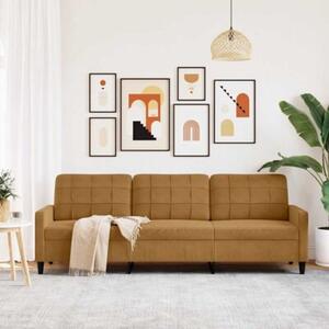 Sofa 3-osobowa, brÄ zowa, 210 cm, tapicerowana aksamitem