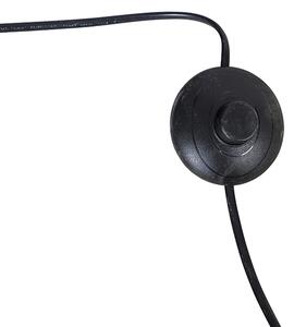 Nowoczesna lampa podłogowa łukowa mosiężna z marmurową podstawą i czarnym kloszem 32,5 cm - XXL
