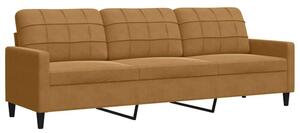 Sofa 3-osobowa, brÄ zowa, 210 cm, tapicerowana aksamitem