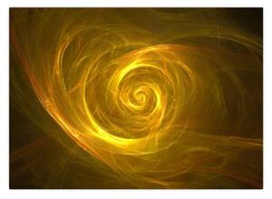 Obraz abstrakcyjnej żółtej spirali (70x50 cm)