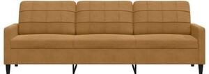 Sofa 3-osobowa, brÄ zowa, 210 cm, tapicerowana aksamitem
