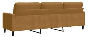 Sofa 3-osobowa, brÄ zowa, 210 cm, tapicerowana aksamitem