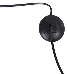 Lampa łukowa mosiężna z marmurem i szarym abażurem z tkaniny 45 cm - XXL