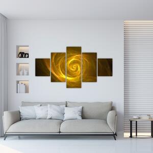 Obraz abstrakcyjnej żółtej spirali (125x70 cm)