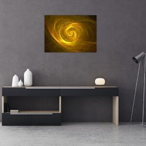 Obraz abstrakcyjnej żółtej spirali (70x50 cm)
