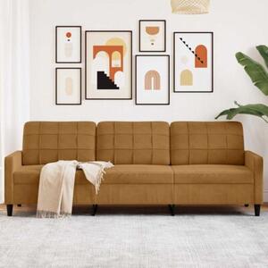 Sofa 3-osobowa, brÄ zowa, 210 cm, tapicerowana aksamitem