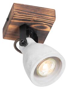 Industrialny reflektor sufitowy drewno z betonem - Creto