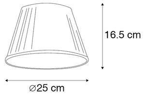 Klosz plisowany biały 25/16,5 cm