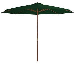 Parasol ogrodowy na drewnianym słupku, 350 cm, zielony
