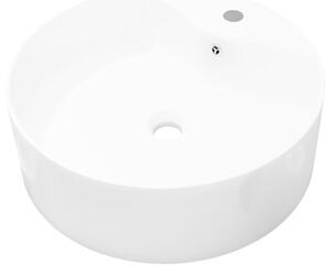 Ceramiczna umywalka z otworem na kran oraz przelewem okrągła