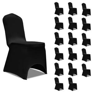 Elastyczne pokrowce na krzesła, czarne, 18 szt