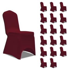 Elastyczne pokrowce na krzesła, burgundowe, 18 szt